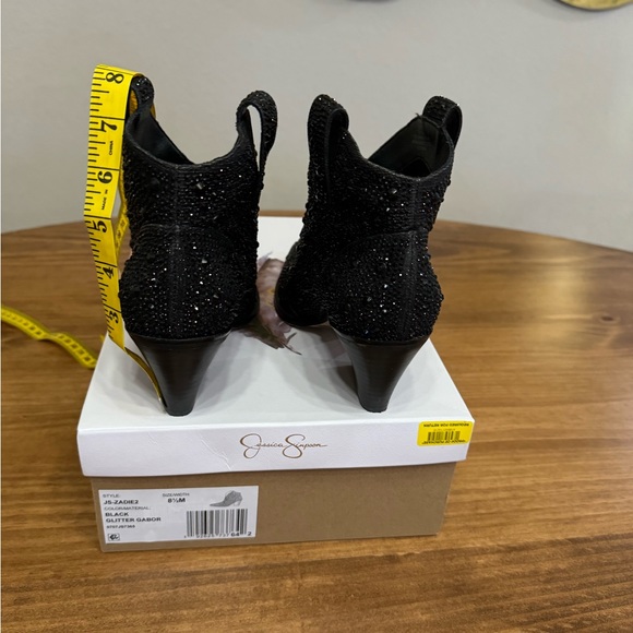 Jessica Simpson Rhinestone Glitter Cowboy Boots Black 8.5 - Picture 6 of 7